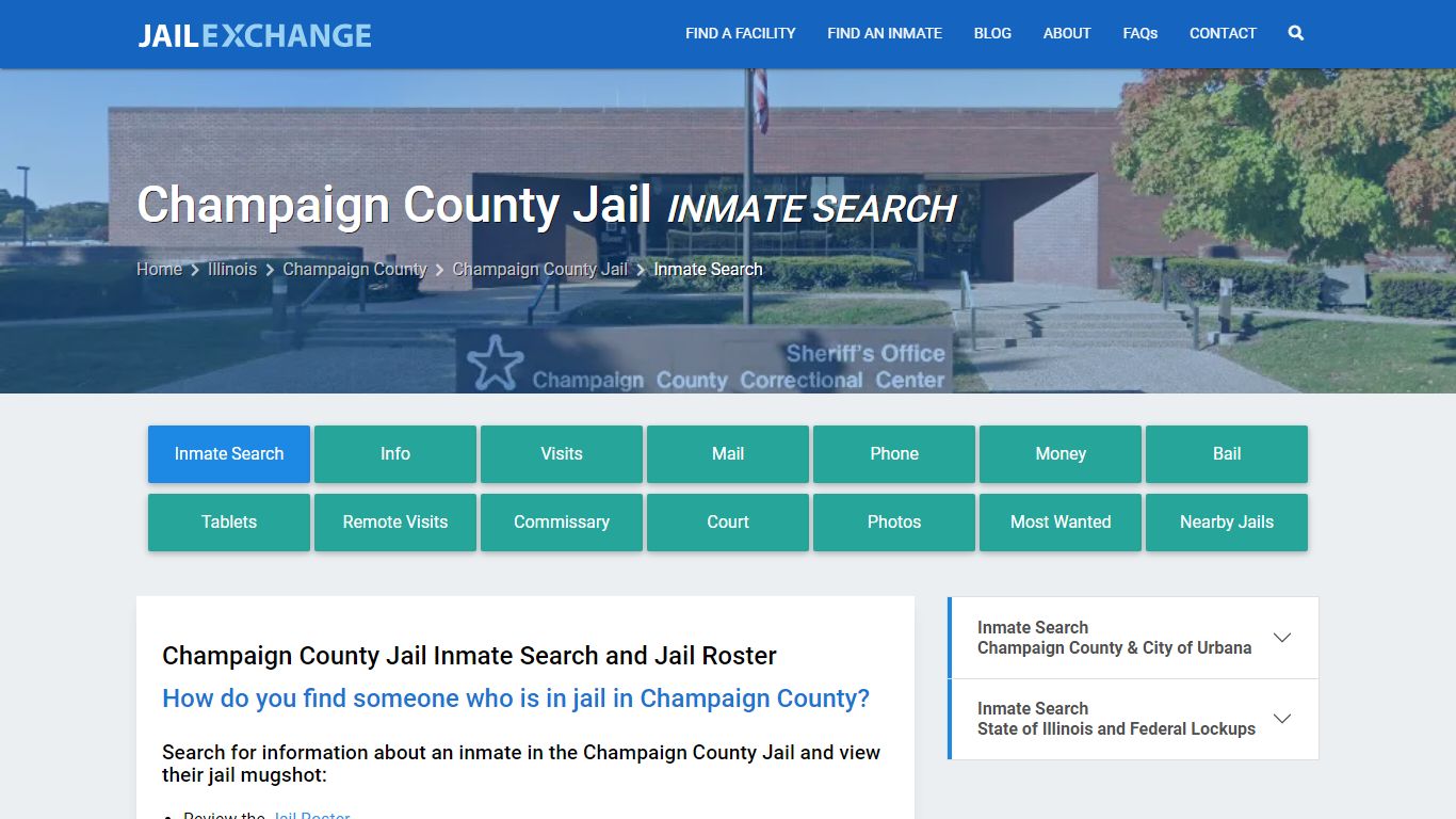 Inmate Search: Roster & Mugshots - Champaign County Jail, IL